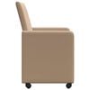 vidaXL Dining Stoelen met Wielen 2 pcs Cappuccino 57 x 66 x 94 cm