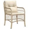 vidaXL 5-delige Tuinset met kussens poly rattan beige