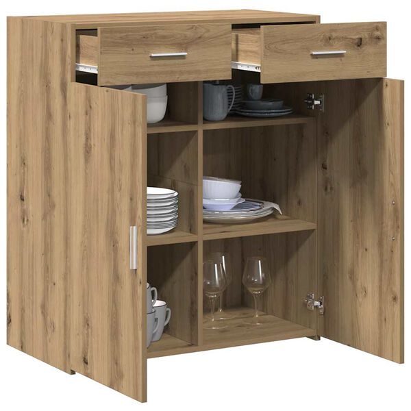 vidaXL Opbergkast met lade artisanaal eikenkleurig 80 x 42,5 x 93,5 cm