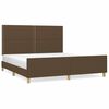 vidaXL Bedframe zonder matras stof donkerbruin 180x200 cm