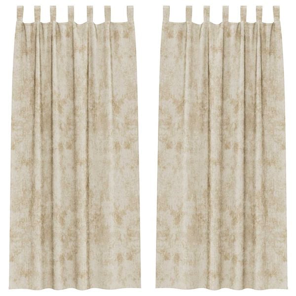 vidaXL Velvet Gordijnen met gordijnen 2 pcs Cr&egrave;me 245 x 140 cm Fluweel