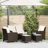 vidaXL 6-delige Loungeset met kussens poly rattan bruin