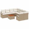 vidaXL Tuinbankenset 9 st Beige en Cr&egrave;me poly rattan