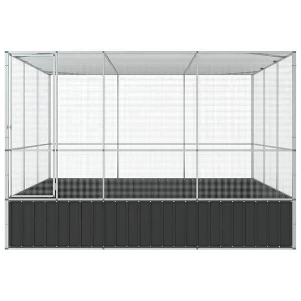 vidaXL Volière 311x307x212 cm staal zilverkleurig