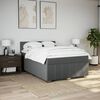vidaXL Boxspring met matras stof donkergrijs 140x200 cm