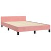 vidaXL Bedframe met hoofdeinde zonder matras 120x200 cm fluweel roze