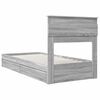 vidaXL Opslag bed met hoofdeinde Grijs Sonoma 75 x 190 cm Bewerkt hout