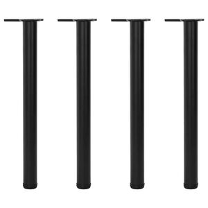 Tafelpoten in hoogte verstelbaar zwart 710 mm 4 st