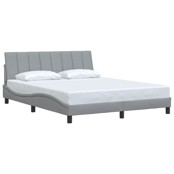 vidaXL Bedframe zonder matras "Hanko" stof lichtgrijs 160x200 cm
