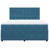 vidaXL Boxspring met matras fluweel donkerblauw 180x200 cm