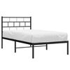 vidaXL Bedframe met hoofdbord metaal zwart 107x203 cm