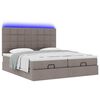 vidaXL Ottoman bed met matrassen en LED's 180x200cm stof taupe
