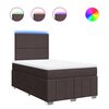 vidaXL Boxspring met matras stof donkerbruin 120x200 cm