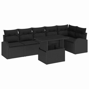 vidaXL Tuin Sofa Set 7 st Zwart poly rattan