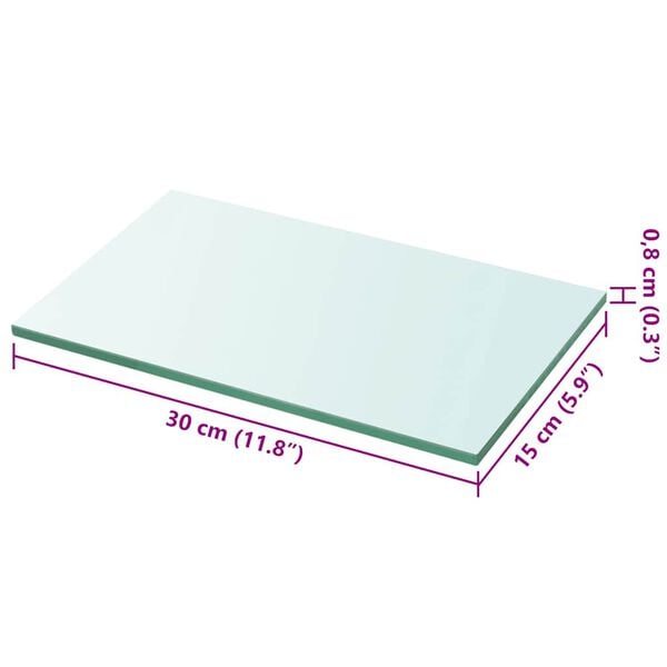 vidaXL Wandschap transparant 30x15 cm glas