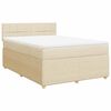 vidaXL Boxspring met matras stof crèmekleurig 140x190 cm