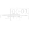 vidaXL Bedframe met hoofdbord metaal wit 150x200 cm