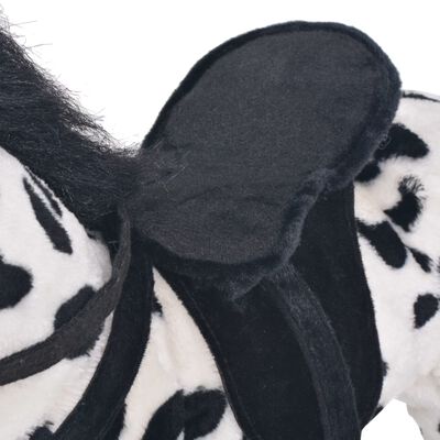vidaXL Speelgoedpaard staand XXL pluche zwart en wit