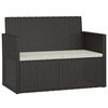 vidaXL 4-delige Loungeset met kussens poly rattan zwart