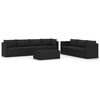 vidaXL 8-delige Loungeset met kussens poly rattan zwart