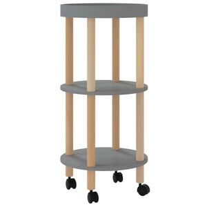 vidaXL Trolley 38x38x82cm bewerkt hout en massief grenenhout grijs