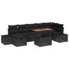 vidaXL Tuinbankenset 8 st Zwart poly rattan