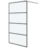 vidaXL Inloopdouchewand 115x195 cm mat ESG-glas zwart