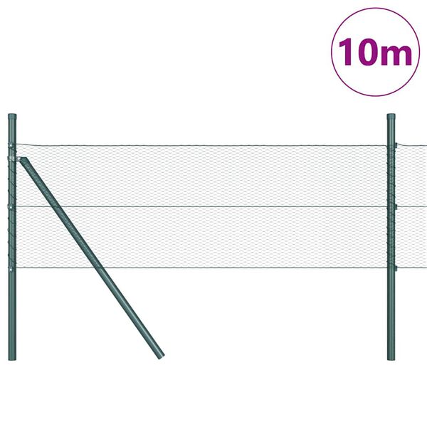 vidaXL Afrasteringspaal Groen 10 x 0,4 m (13 mm gaas) Staal en PVC