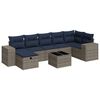 vidaXL 8-delige Loungeset met kussens poly rattan grijs