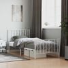 vidaXL Bedframe met hoofd- en voeteneinde&nbsp;metaal wit 90x200 cm