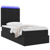 vidaXL Opbergbed met LED met matras met LED Zwart 100 x 200 cm Fluweel