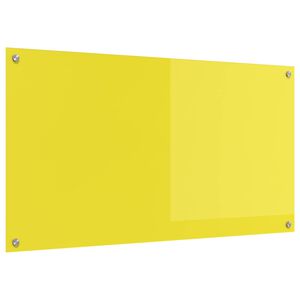 vidaXL Keukenachterwand Geel 110 x 60 cm gehard glas