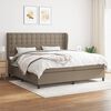 vidaXL Boxspring met matras stof taupe 200x200 cm