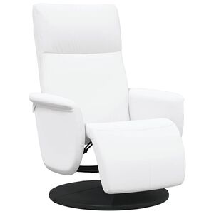 vidaXL Fauteuil verstelbaar met voetensteun kunstleer wit
