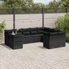 vidaXL 10-delige Loungeset met kussens poly rattan zwart
