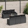 vidaXL Tuinbankenset met kussen 7 pcs Zwart poly rattan