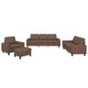 vidaXL 4-delige Loungeset stof bruin