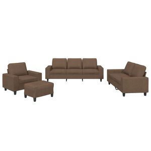 vidaXL 4-delige Loungeset stof bruin
