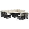 vidaXL Tuinbankenset 12 st 11-zits Zwart poly rattan