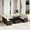 vidaXL Tuin Sofa Set met kussen met opslag 10 pcs Bruin Poly riet