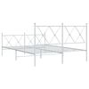 vidaXL Bedframe met hoofd- en voeteneinde metaal wit 137x190 cm