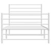 vidaXL Bedframe met hoofd- en voeteneinde metaal wit 107x203 cm