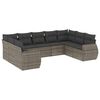 vidaXL 9-delige Loungeset met kussens poly rattan grijs