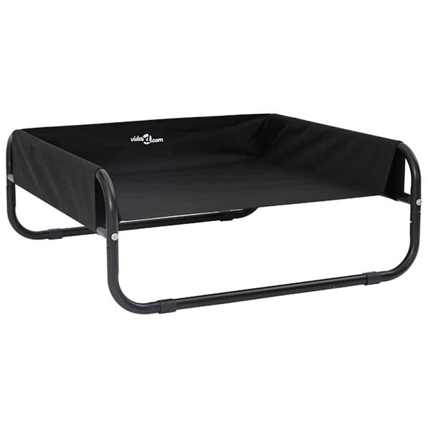 vidaXL Hondenbed Zwart 75 x 75 x 30 cm Staal