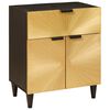 vidaXL Nachtkastje Zwart en Goud 50 x 33 x 60 cm Bewerkt hout