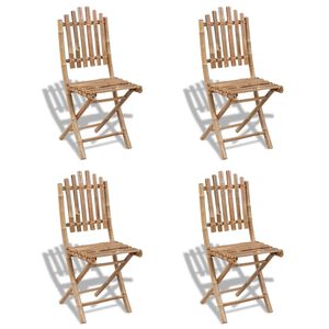 vidaXL Tuinstoelen inklapbaar 4 st bamboe