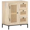 vidaXL Dressoir 60x35x70 cm massief mangohout en natuurlijk riet