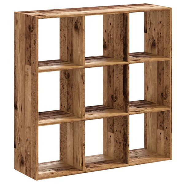 vidaXL Boekenkast 102x32x102 cm bewerkt hout oud houtkleurig