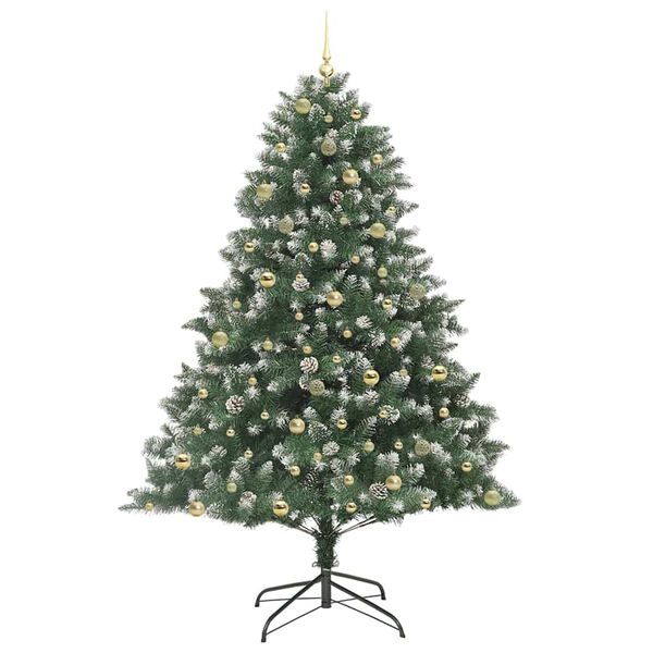 vidaXL Kunstkerstboom met 300 LED Groen 240 cm PVC en Plastic en Staal