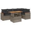 vidaXL 6-delige Loungeset met kussens poly rattan acacia grijs
